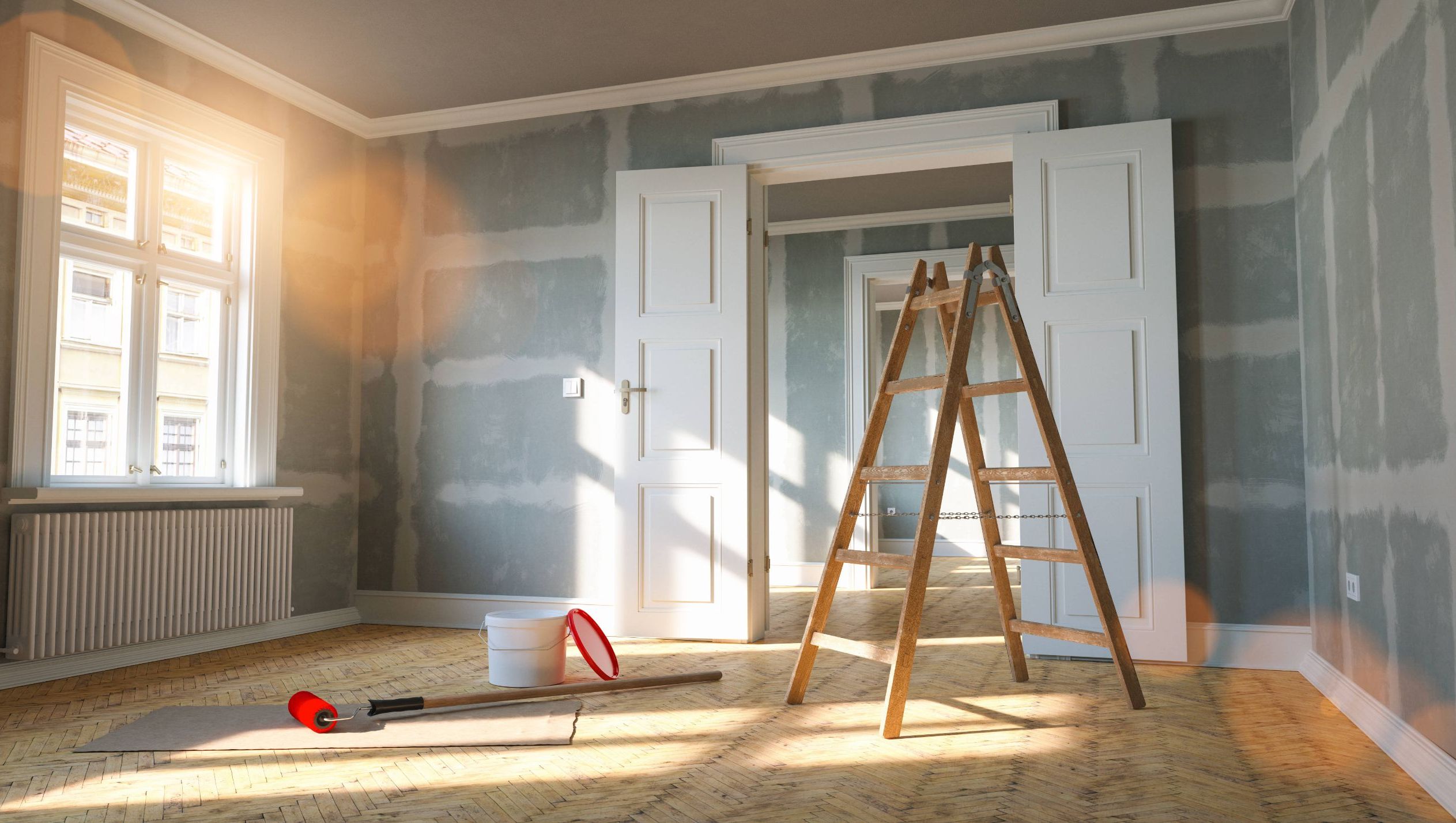 Stue under renovering